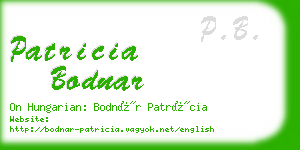 patricia bodnar business card